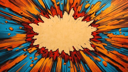 Poster - A comic-style explosion background with vibrant colors for dynamic visual impact.