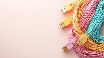 Poster - a photograph showcasing several cat6 ethernet cables bundled together with their colorful connectors