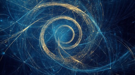 Poster - Abstract glowing circle lines on dark blue background. Geometric stripe line art design. Modern shiny blue lines. Futuristic technology concept. Suit for poster, cover, banner, brochure, website