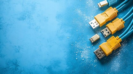 Poster - Minimalist image showcasing a network cable crimper tool placed alongside cut Ethernet wires and connectors on a clean uncluttered surface