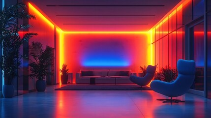Poster - futuristic corporate office powered by efficient resource management