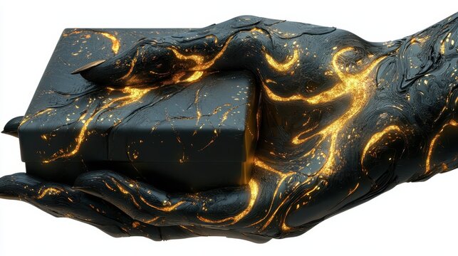 PNG Gift box holding hand.