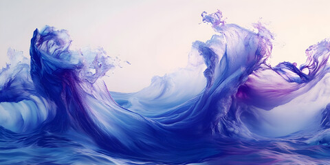 Poster - Abstract blue and purple waves.