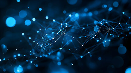 Poster - Abstract blue network connection.
