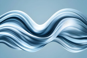 Poster - Abstract blue wave, flowing liquid, dynamic curves, elegant swirl, 3D render.