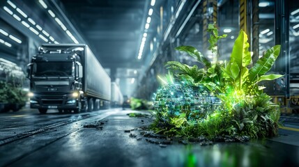Poster - Corporate supply chain dynamics aerial perspectives on sustainable warehouse innovation and digital practices