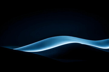 Poster - Abstract blue wave on dark background.