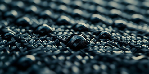 Poster - Abstract dark textured surface with spheres.