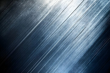 Poster - Abstract diagonal lines, metallic texture, dark blue and light blue hues.