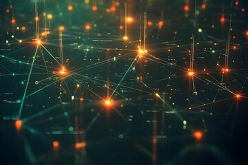 Poster - Abstract digital network connection.