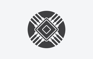 Microchip Vector Illustration. Chip Icon. Microchip Icon