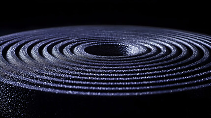 Poster - Close-up of concentric circles on a dark surface, resembling a speaker or ripple effect.