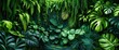 © KenPix - Lush tropical foliage, dense jungle undergrowth, vibrant green leaves, exotic plants, Monstera deliciosa, ferns, philodendron, dark moody atmosphere, rich botanical textures, rainforest flora, deep sh