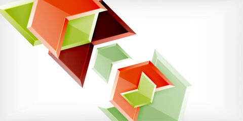 Aufkleber - Vector 3d arrow techno design template