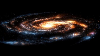 Poster - Intricate illustration capturing the beauty and complexity of a distant galaxy with swirling stars and vibrant colors