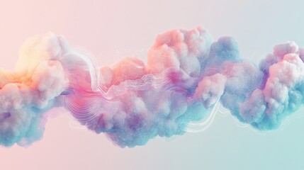 Leinwandbilder - Abstract visualization of cloud computing technology illustrating dynamic data flow and connectivity in vibrant colors and textures