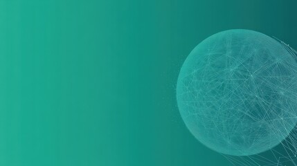 Poster - wireframe globe displays intricate lines on a smooth gradient background