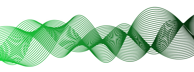 Leinwandbilder - Abstract carve wave line blend blue and green glowing flow. Curved wavy lines tech futuristic motion background. Business Illustration pattern of lines in transparent. Modern technology wave 