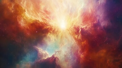 Poster - Dramatic supernova explosion illuminating the cosmos with vibrant colors and swirling gas clouds
