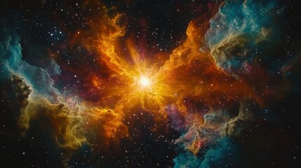 Poster - Stunning supernova illuminates cosmic clouds in vibrant colors across the universe