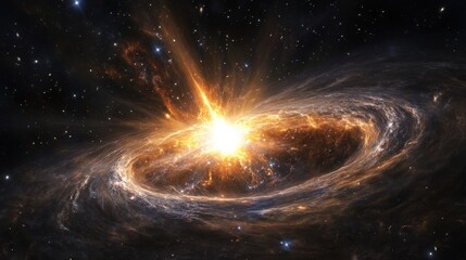 Poster - Breathtaking view of a powerful supernova explosion illuminating the cosmos
