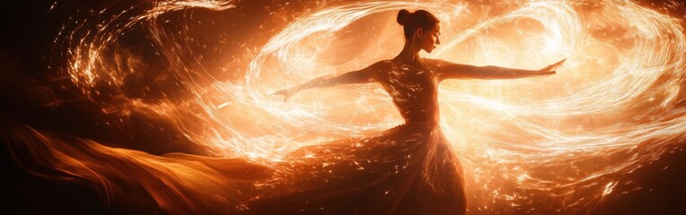 Poster - Dynamic dancer captures the essence of movement through double exposure technique creating an ethereal visual experience
