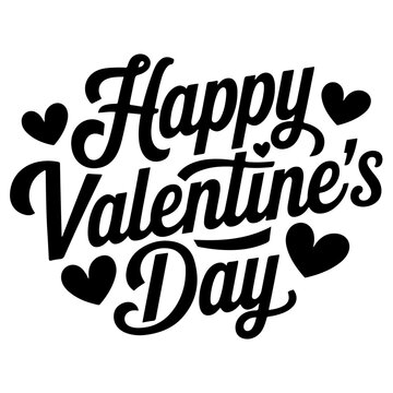 Valentines Day Calligraphy text with Heart shape  on white background.