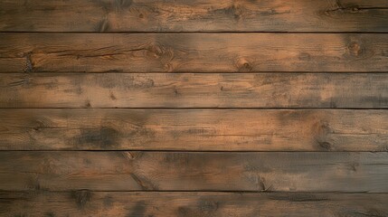 Poster - A rustic wooden surface showcasing textured planks in varying shades of brown, ideal for backgrounds or design elements.