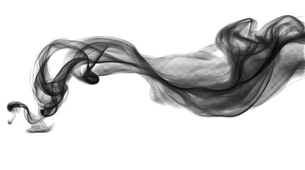 Poster - Black smoke in a modern design shape, creating a misty effect, isolated on transparent