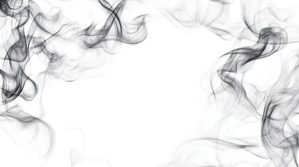 Poster - Black smoke frame with a wispy border effect, isolated on transparent