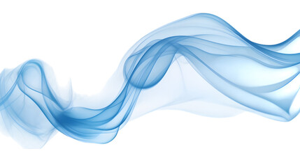 Poster - Blue smoke steam rising in an abstract form, isolated on transparent
