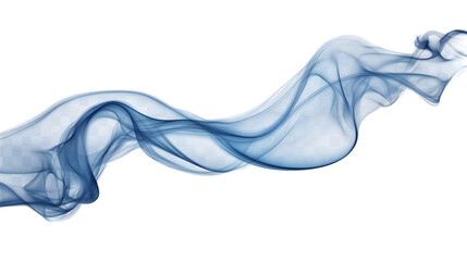 Poster - Blue-colored modern smoke design, with a steam effect, isolated on transparent