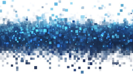 Poster - Blue-colored pixel art, technology design background, isolated on transparent