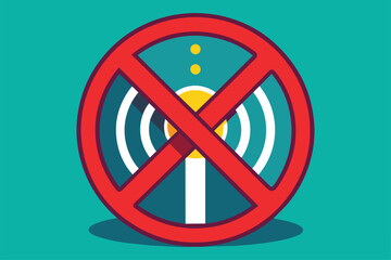 Poster - The visual shows a prominent no signal sign, highlighting issues with wireless connectivity and access No signal, flat image