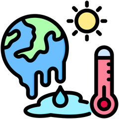 Canvas Print - Global Warming Icon