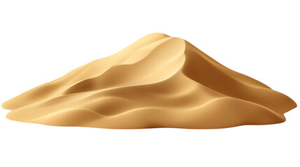 Poster - Pile of desert sand dunes with a natural flow, isolated on transparent
