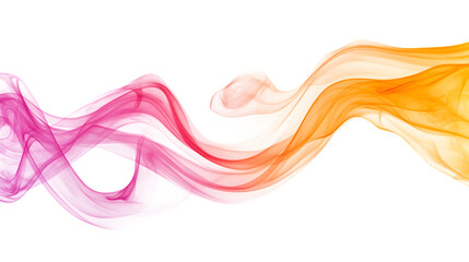 Poster - Pink and orange smooth smoke wave in a flowing pattern, isolated on transparent