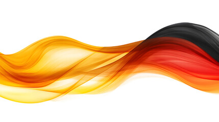 Poster - Smooth wave in German flag colors, flowing elegantly, isolated on white