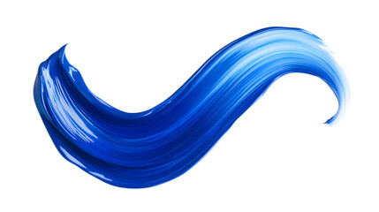 Poster - Twisted blue paintbrush stroke with a smooth finish, isolated on transparent