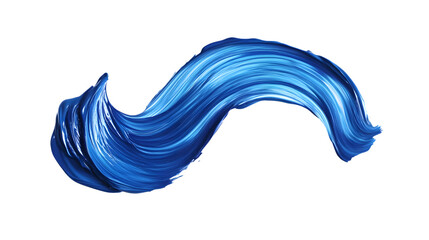 Poster - Twisted blue paintbrush stroke forming an abstract shape, isolated on transparent