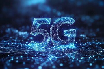 Wall Mural - The 5g logo on a dark background