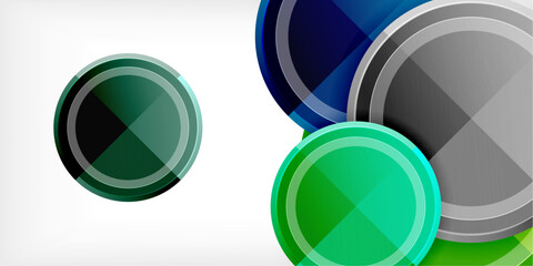 Fototapete - Abstract background - multicolored circles, trendy minimal geometric design, vector illustration
