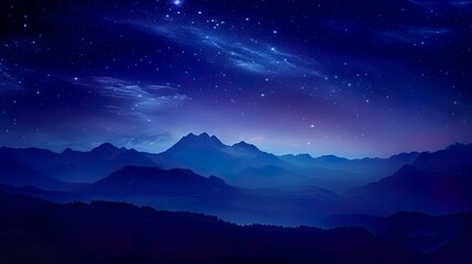 Wall Mural - night landscape with colorful milky way beautiful mountain starry sky with milky way space backgroun