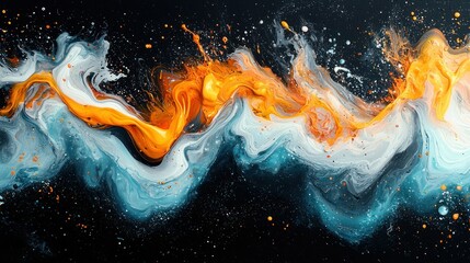 Poster - Abstract swirling colors resembling cosmic energy.