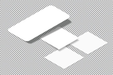 Wall Mural - social media post interface mockup on transparent background. social media mobile app page template 