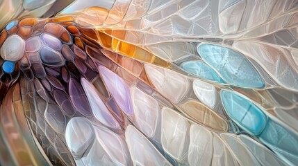 Poster - Macro view reveals intricate geometric patterns in vibrant colors and textures of a natural subject