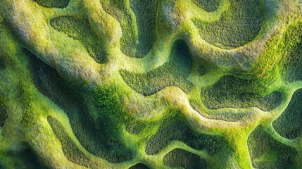 Poster - Macro view of vibrant moss displaying intricate repeating patterns in a natural setting