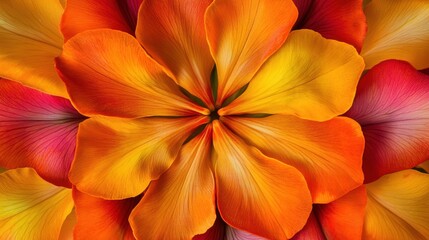 Poster - Vibrant kaleidoscope of flower petals showcasing intricate details and colors in a floral design
