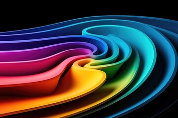 Poster - Dynamic color waves abstract design graphic art modern aesthetics close-up vibrant concept for visual impact