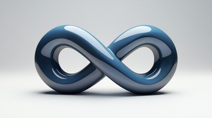 Aufkleber - 3D rendered glossy blue infinity symbol.